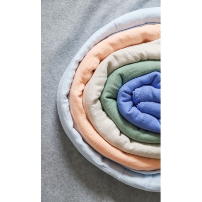 muslin swaddle folded into circles