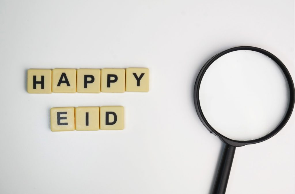 Eid adha with magnifying glass