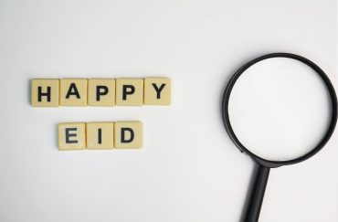 Eid adha with magnifying glass