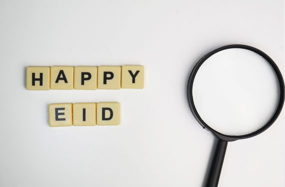 Eid adha with magnifying glass