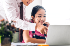 Singapore parent helping child use AI for homework responsibly