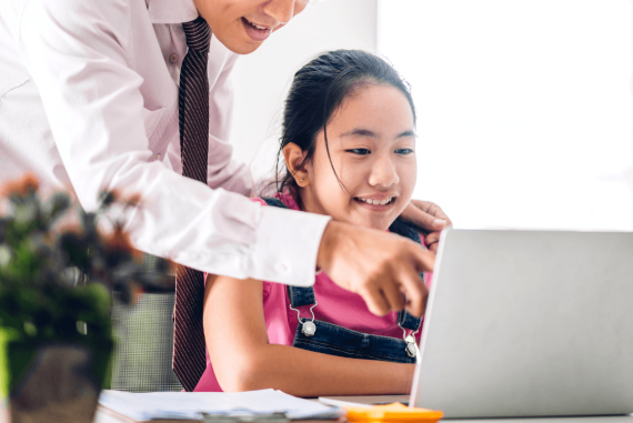 Singapore parent helping child use AI for homework responsibly